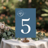 Carte de numéro de table de mariage moderne avec t