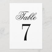Carte de numéro de table de mariage noir blanc cla (Dos)