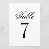 Carte de numéro de table de mariage noir blanc cla (Devant)