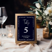Carte de numéro de table de Mariage noir foncé ric