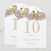 Carte de numéro de table de mariage oiseau d'amour (Devant / Derrière)