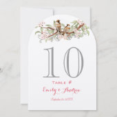 Carte de numéro de table de mariage oiseaux d'amou (Dos)