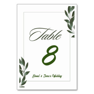Carte de numéro de table de mariage personnalisabl