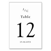 Carte de numéro de table de mariage personnalisé n (Par défaut)