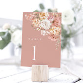 Carte de numéro de table de mariage rose poussiére