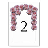 Carte de numéro de table de Mariage Rose rose clai (Dos)