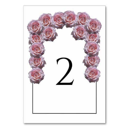 Carte de numéro de table de Mariage Rose rose clai (Par défaut)