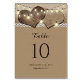 Carte de numéro de table de mariage rustique à la  (Dos)