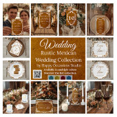 Carte de numéro de table de mariage rustique mexic