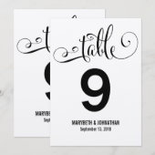 Carte de numéro de table de mariage Rustique Moder (Devant / Derrière)