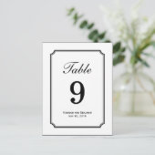 Carte de numéro de table de Mariage simple à chois (Debout devant)