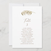 Carte de numéro de table de Mariage simple botaniq (Devant)