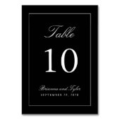 Carte de numéro de table de mariage simple et élég (Dos)