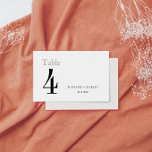 Carte de numéro de table de mariage simple et élég
