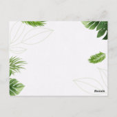 Carte de numéro de table de mariage tropical roman (Dos)