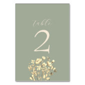 Carte de numéro de table de mariage vert sauge (Par défaut)