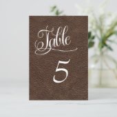 Carte de numéro de table de mariage western en cui (Debout devant)