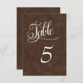 Carte de numéro de table de mariage western en cui (Devant / Derrière)