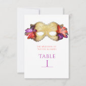 Carte de numéro de table de masque de masquerade f (Devant)