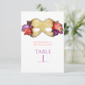 Carte de numéro de table de masque de masquerade f (Debout devant)