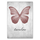 Carte de numéro de table de papillon rose (Dos)