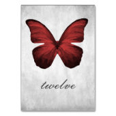 Carte de numéro de table de papillon rouge (Dos)