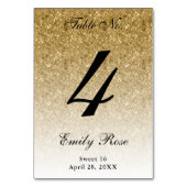 Carte de numéro de table de Parties scintillant Go (Par défaut)