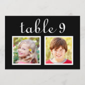 Carte de numéro de table de photos de l'enfance no (Dos)