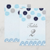 Carte de numéro de table de plage d'art aquarelle  (Devant / Derrière)