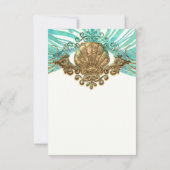 Carte de numéro de table de plage glamour coquilla (Dos)