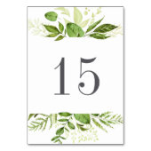 Carte de numéro de table de prairie sauvage (Dos)