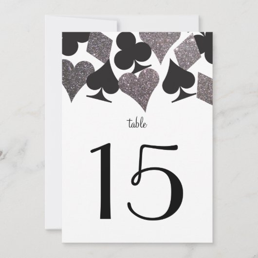 Carte de numéro de table de réception de mariage à (Devant)
