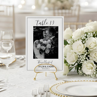 Carte de numéro de table de réception de mariage a