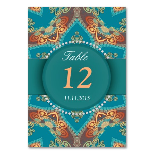 Carte de numéro de table de réception de mariage e (Dos)