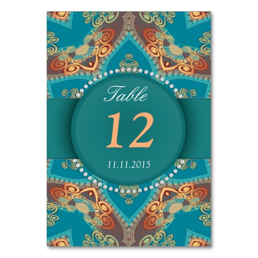 Carte de numéro de table de réception de mariage e (Par défaut)