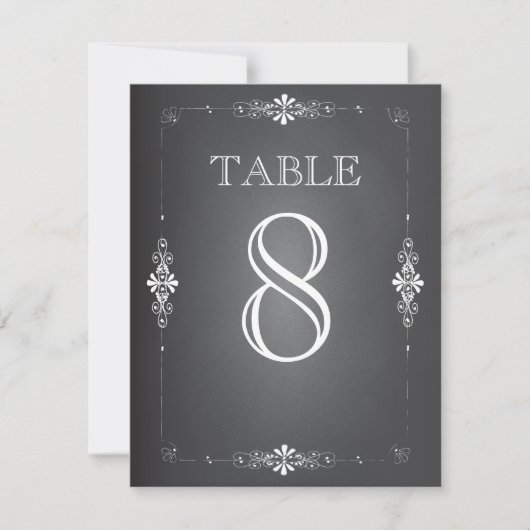 Carte de numéro de table de réception de mariage s (Devant)