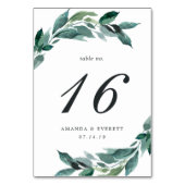 Carte de numéro de table de remplissage abondante (Dos)