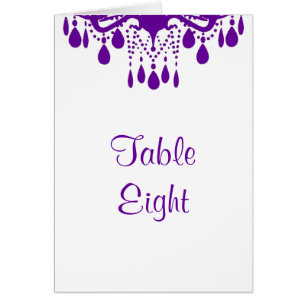 Carte de numéro de table de salle de bal (violet)
