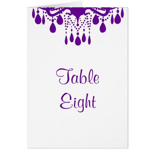Carte de numéro de table de salle de bal (violet) (Devant)