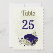 Carte de numéro de table de tableau bleu beige (Devant)
