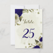 Carte de numéro de table de tableau bleu beige (Devant)