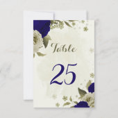 Carte de numéro de table de tableau bleu beige (Dos)