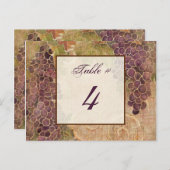 Carte de numéro de table de vignes âgées (Devant / Derrière)