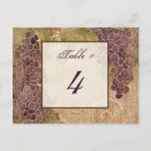 Carte de numéro de table de vignes âgées (Devant)