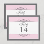 Carte de numéro de table décorative moderne (Devant / Derrière)