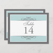 Carte de numéro de table décorative moderne (Devant / Derrière)