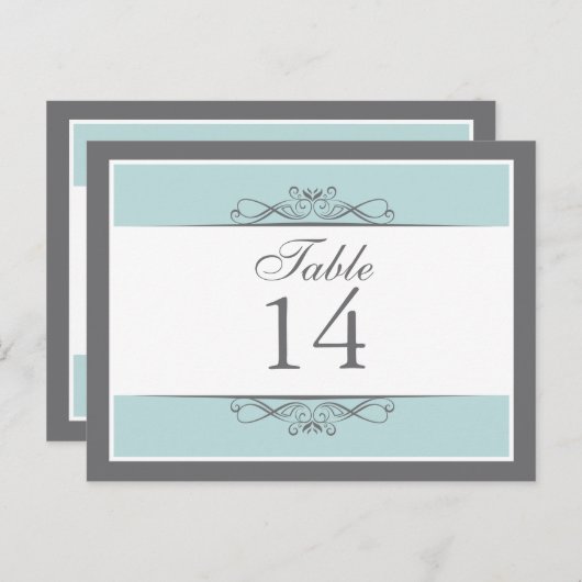 Carte de numéro de table décorative moderne (Devant / Derrière)