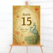 Carte de numéro de table des Mariages indiens de P