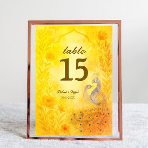 Carte de numéro de table des Mariages indiens de P