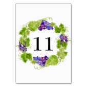 Carte de numéro de table des raisins (Dos)